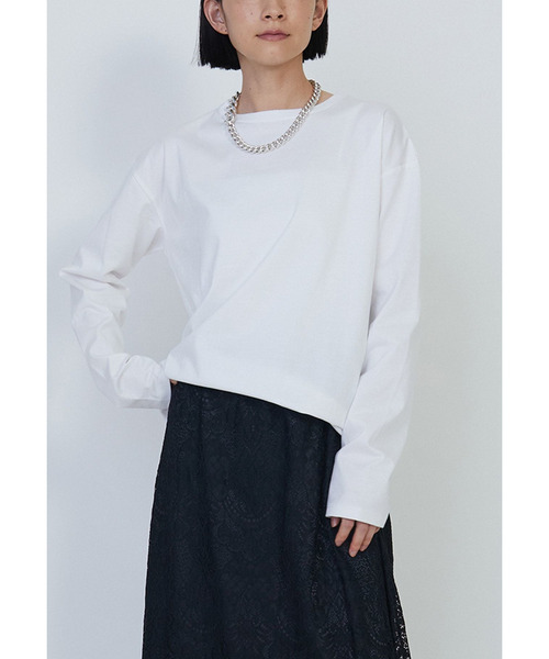 1er Arrondissement（プルミエアロンディスモン）の「バックプリントロングTシャツ（Tシャツ/カットソー・レディース・ブラック系その他3/オフホワイト・FREE）」の4枚目の写真