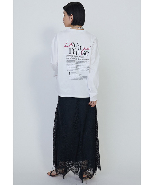 1er Arrondissement（プルミエアロンディスモン）の「バックプリントロングTシャツ（Tシャツ/カットソー・レディース・ブラック系その他3/オフホワイト・FREE）」の7枚目の写真