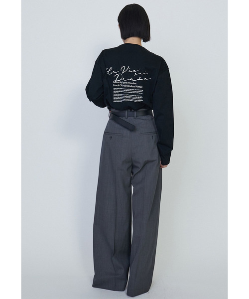 1er Arrondissement（プルミエアロンディスモン）の「バックプリントロングTシャツ（Tシャツ/カットソー・レディース・ブラック系その他3/オフホワイト・FREE）」の21枚目の写真