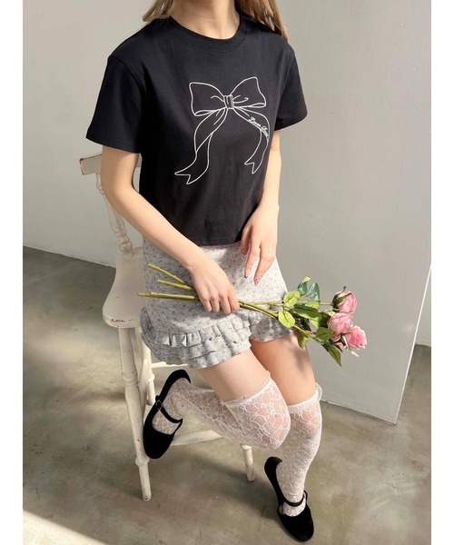 PHILLY(フィリー)の「【プチプラ\2199★】ビッグリボン刺繍Tシャツ(Tシャツ/カットソー・レディース・ブラック/ホワイト/ピンク・FREE)」の11枚目の写真