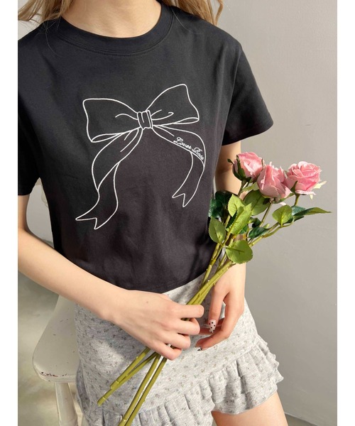 PHILLY(フィリー)の「【プチプラ\2199★】ビッグリボン刺繍Tシャツ(Tシャツ/カットソー・レディース・ブラック/ホワイト/ピンク・FREE)」の9枚目の写真