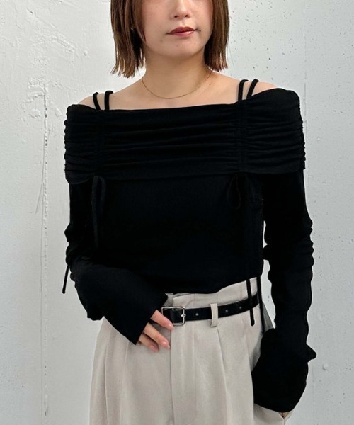 セール】ドロストオフショルカットTOPS（Tシャツ/カットソー