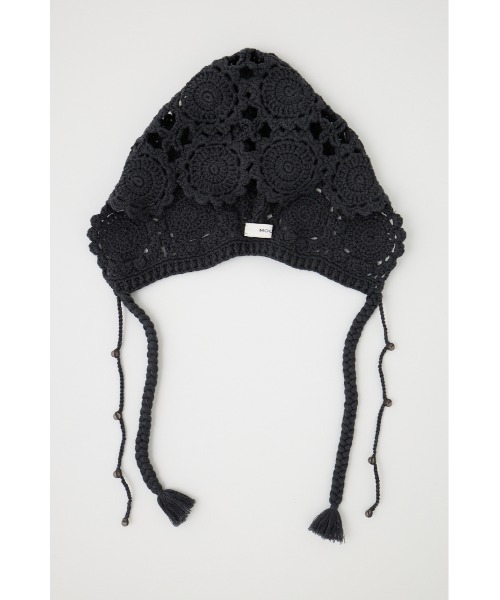 MOUSSY（マウジー）の「CROCHET バブーシュカ（ニットキャップ/ビーニー・レディース・ライトブラック/アイボリー・FREE）」の10枚目の写真