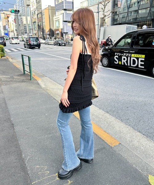 RAY CASSIN（レイカズン）の「クロシェキャミワンピース（ワンピース・レディース・アイボリー/ブラウン系その他2/ブラック・FREE）」の19枚目の写真