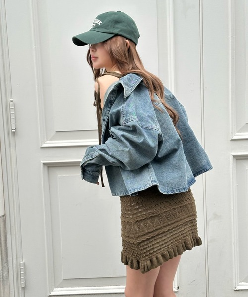 RAY CASSIN（レイカズン）の「クロシェキャミワンピース（ワンピース・レディース・アイボリー/ブラウン系その他2/ブラック・FREE）」の14枚目の写真