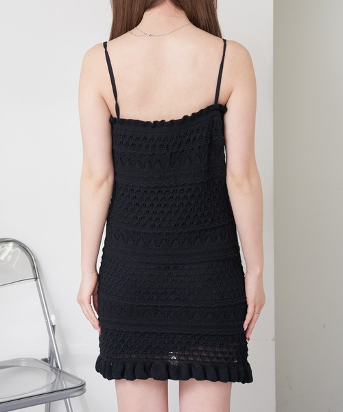 RAY CASSIN（レイカズン）の「クロシェキャミワンピース（ワンピース・レディース・アイボリー/ブラウン系その他2/ブラック・FREE）」の8枚目の写真