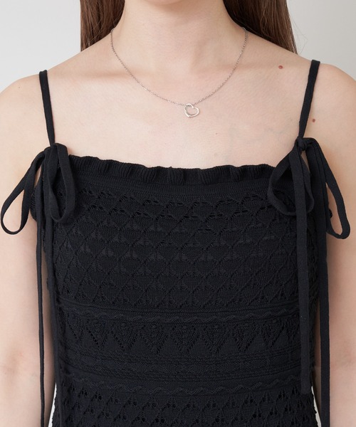 RAY CASSIN（レイカズン）の「クロシェキャミワンピース（ワンピース・レディース・アイボリー/ブラウン系その他2/ブラック・FREE）」の9枚目の写真