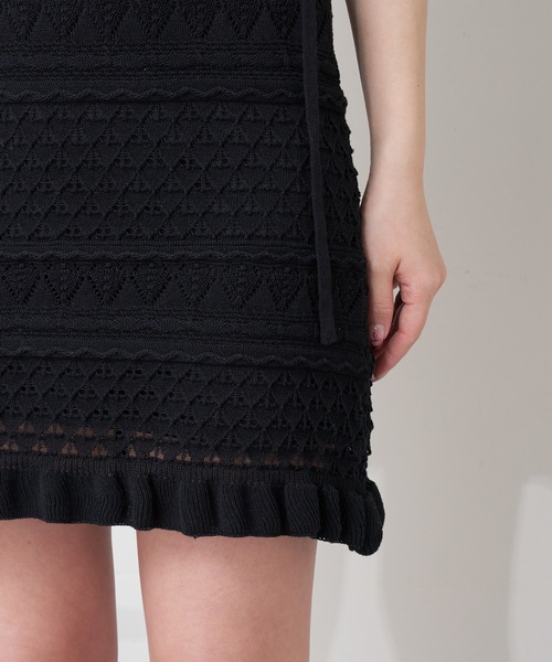 RAY CASSIN（レイカズン）の「クロシェキャミワンピース（ワンピース・レディース・アイボリー/ブラウン系その他2/ブラック・FREE）」の5枚目の写真