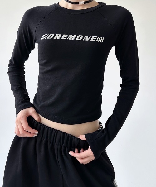 lilful(リルフル)の「フロントメタルプリントラグランロンT(Tシャツ/カットソー・レディース・ブラック/ホワイト・L/M)」の13枚目の写真