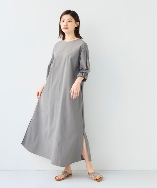 CROSS FUNCTION（クロスファンクション）の「《撥水 / UV》ハジクション バルーンスリーブワンピース【CF/クロスファンクション】（ワンピース・レディース・ライトベージュ/ブラック/グレー・L/M）」の3枚目の写真