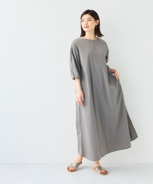 CROSS FUNCTION（クロスファンクション）の「《撥水 / UV》ハジクション バルーンスリーブワンピース【CF/クロスファンクション】（ワンピース・レディース・ライトベージュ/ブラック/グレー・L/M）」の7枚目の写真