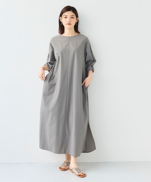 CROSS FUNCTION（クロスファンクション）の「《撥水 / UV》ハジクション バルーンスリーブワンピース【CF/クロスファンクション】（ワンピース・レディース・ライトベージュ/ブラック/グレー・L/M）」の5枚目の写真