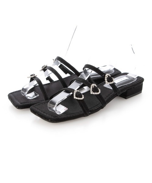 EVOL(イーボル)の「【クッション入り・柔らかい】ハートフラットサンダル IY5739(サンダル・レディース・ブラック/ピンク/シルバー・LL/S/M/L)」の4枚目の写真