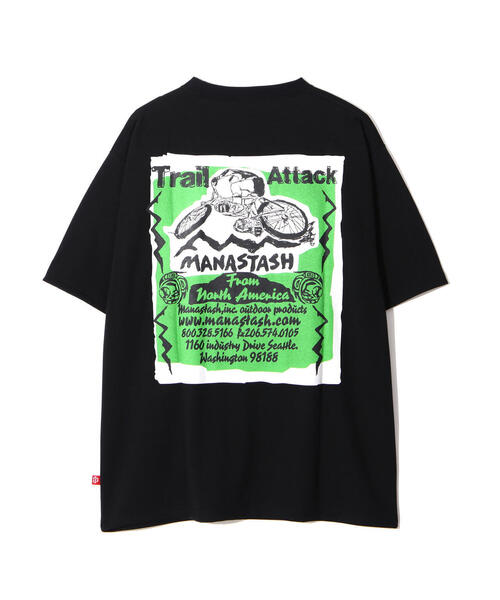 MANASTASH(マナスタッシュ)の「MANASTASH/マナスタッシュ/RE:POLY TEE TRAIL ATTACK(Tシャツ/カットソー・メンズ・ブラック/ホワイト/ブルー・XL/L/M/S)」の4枚目の写真