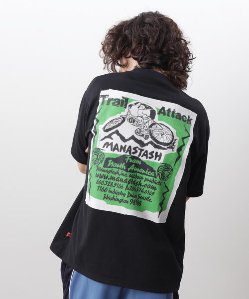 MANASTASH(マナスタッシュ)の「MANASTASH/マナスタッシュ/RE:POLY TEE TRAIL ATTACK(Tシャツ/カットソー・メンズ・ブラック/ホワイト/ブルー・XL/L/M/S)」の5枚目の写真