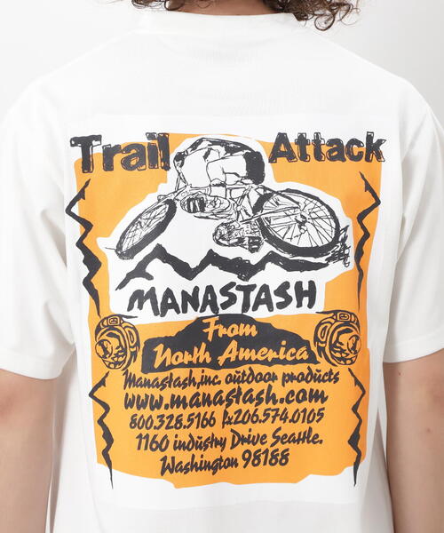 MANASTASH(マナスタッシュ)の「MANASTASH/マナスタッシュ/RE:POLY TEE TRAIL ATTACK(Tシャツ/カットソー・メンズ・ブラック/ホワイト/ブルー・XL/L/M/S)」の20枚目の写真