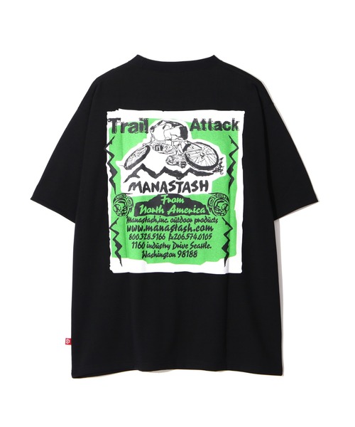 MANASTASH(マナスタッシュ)の「MANASTASH/マナスタッシュ/RE:POLY TEE TRAIL ATTACK(Tシャツ/カットソー・メンズ・ブラック/ホワイト/ブルー・XL/L/M/S)」の3枚目の写真