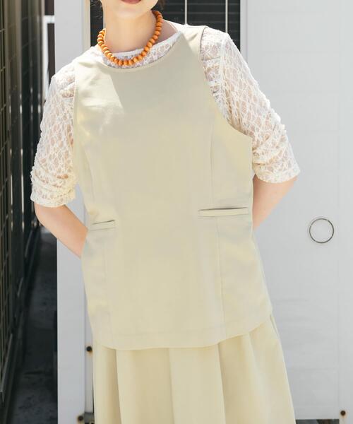 KBF（ケイビーエフ）の「バックオープンベストセットアップ（セットアップ・レディース・ブラウン/ベージュ/ブラック・ONE）」の4枚目の写真