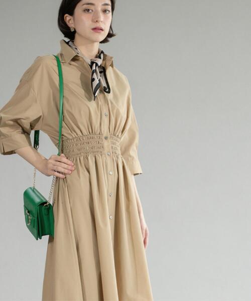 OPAQUE.CLIP（オペークドットクリップ）の「《5色展開》フィット＆フレアシャツワンピース【洗濯機洗い可】（ワンピース・レディース・ブルー/ブラック/ベージュ/ネイビー/ピンク系・38/40/36/42）」の18枚目の写真