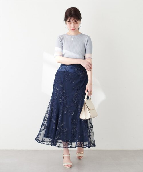 natural couture(ナチュラルクチュール)の「袖口シアー強撚リブニット(ニット/セーター・レディース・イエロー/ミント/ラベンダー/ライトグレー/ピンク/ブラック/グレイッシュベージュ・FREE)」の18枚目の写真