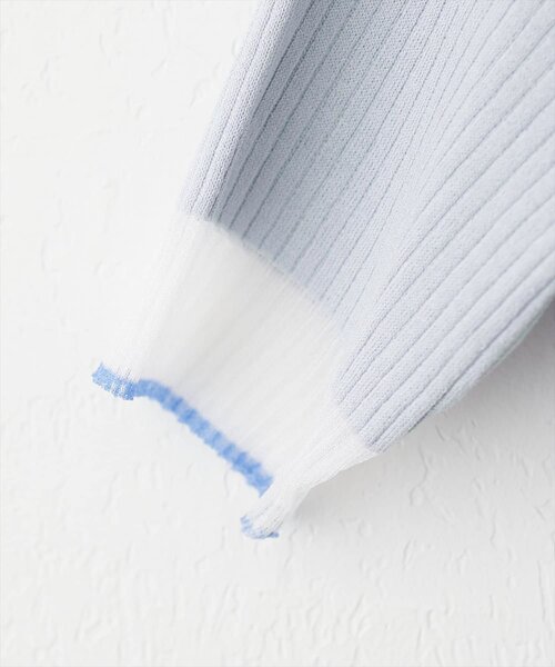 natural couture(ナチュラルクチュール)の「袖口シアー強撚リブニット(ニット/セーター・レディース・イエロー/ミント/ラベンダー/ライトグレー/ピンク/ブラック/グレイッシュベージュ・FREE)」の19枚目の写真