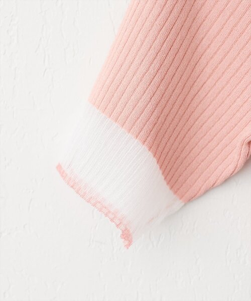 natural couture(ナチュラルクチュール)の「袖口シアー強撚リブニット(ニット/セーター・レディース・イエロー/ミント/ラベンダー/ライトグレー/ピンク/ブラック/グレイッシュベージュ・FREE)」の9枚目の写真