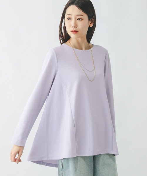 セール】なめらかタッチテントライン長袖/289391(Tシャツ/カットソー セール】なめらかタッチテントライン長袖/289391(Tシャツ/カットソー