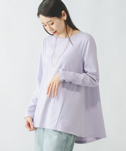 セール】なめらかタッチテントライン長袖/289391（Tシャツ