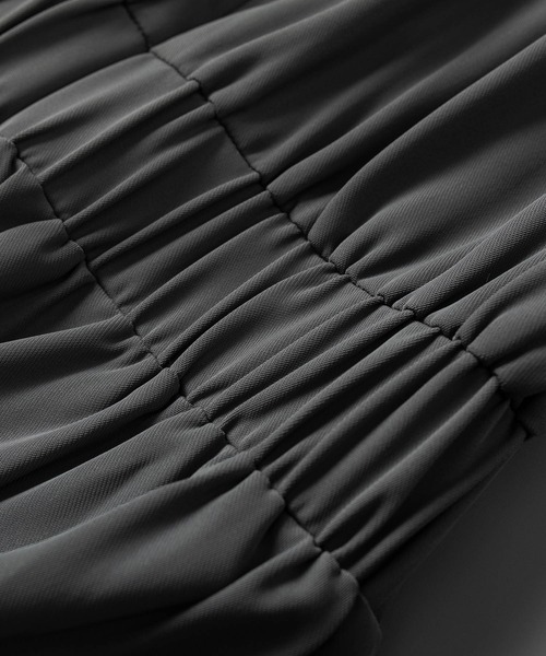 SAISON DE PAPILLON（セゾンドパピヨン）の「オーガンジートップスとオールインワンの2点セット（サロペット/オーバーオール・レディース・ブラック/チャコール・L/M/S）」の5枚目の写真