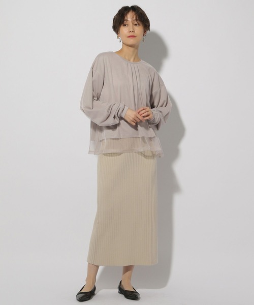 Elura（エルーラ）の「リブニットナロースカート＜低身長サイズあり＞/320053（スカート・レディース・ベージュ/ホワイト/ブラック・MEDIUM/LARGE/FREE(S)）」の11枚目の写真