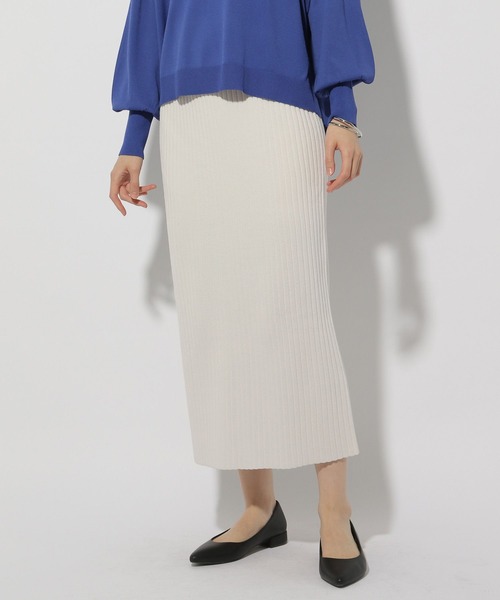 Elura（エルーラ）の「リブニットナロースカート＜低身長サイズあり＞/320053（スカート・レディース・ベージュ/ホワイト/ブラック・MEDIUM/LARGE/FREE(S)）」の12枚目の写真