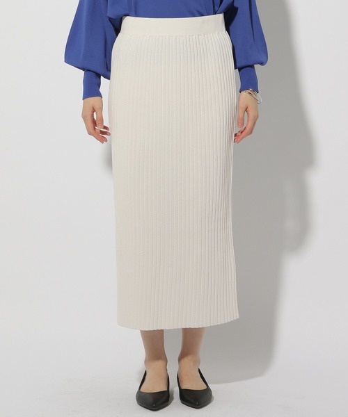 Elura（エルーラ）の「リブニットナロースカート＜低身長サイズあり＞/320053（スカート・レディース・ベージュ/ホワイト/ブラック・MEDIUM/LARGE/FREE(S)）」の14枚目の写真