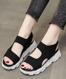 ウィメンズサンダル ベーシック ボリューム ニット 厚底 スポーツサンダル<22.5-24cm 展開>