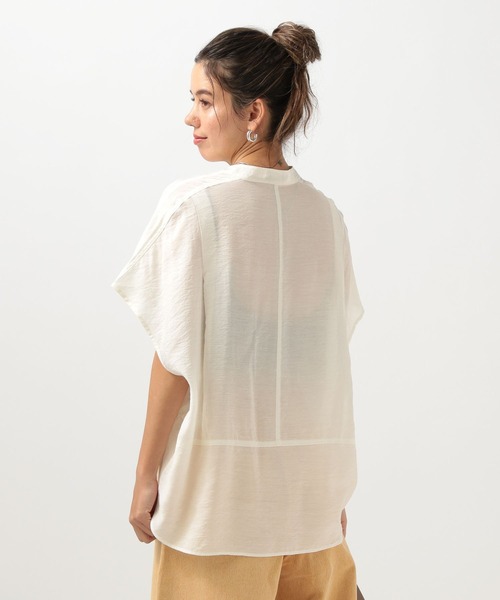 セール】[ショートとロングで選べる着丈]シアーワークシャツ（シャツ