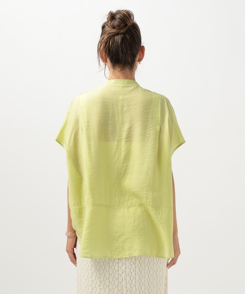 BAYFLOW（ベイフロー）の「[ショートとロングで選べる着丈]シアーワークシャツ（シャツ/ブラウス・レディース・ライトグリーン/チャコール/オレンジ/ラベンダー/イエロー/オフホワイト・SMALL/MEDIUM）」の20枚目の写真