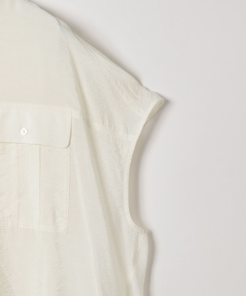 BAYFLOW（ベイフロー）の「[ショートとロングで選べる着丈]シアーワークシャツ（シャツ/ブラウス・レディース・ライトグリーン/チャコール/オレンジ/ラベンダー/イエロー/オフホワイト・SMALL/MEDIUM）」の17枚目の写真