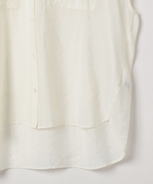 BAYFLOW（ベイフロー）の「[ショートとロングで選べる着丈]シアーワークシャツ（シャツ/ブラウス・レディース・ライトグリーン/チャコール/オレンジ/ラベンダー/イエロー/オフホワイト・SMALL/MEDIUM）」の16枚目の写真
