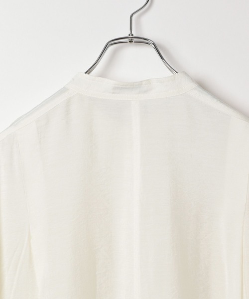 BAYFLOW（ベイフロー）の「[ショートとロングで選べる着丈]シアーワークシャツ（シャツ/ブラウス・レディース・ライトグリーン/チャコール/オレンジ/ラベンダー/イエロー/オフホワイト・SMALL/MEDIUM）」の14枚目の写真