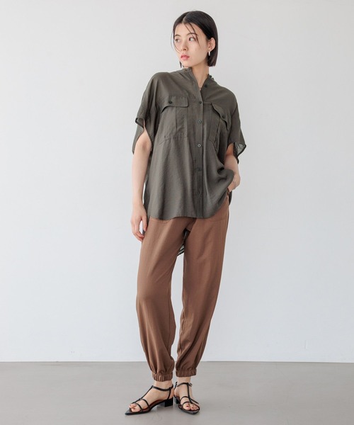 セール】[ショートとロングで選べる着丈]シアーワークシャツ（シャツ