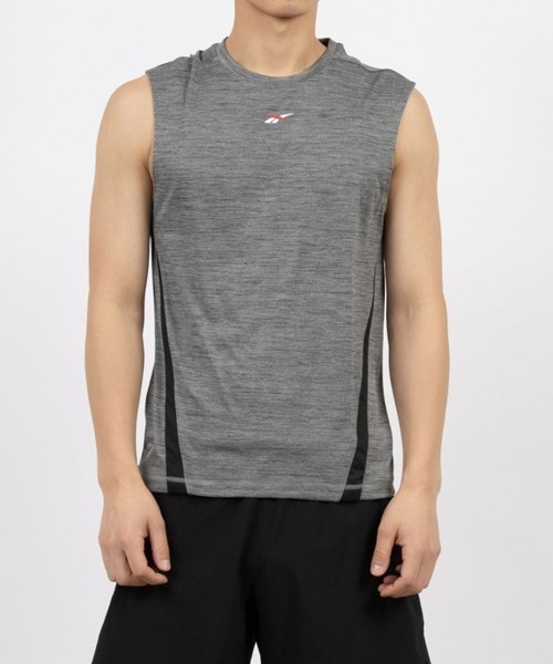 Reebok(リーボック)の「トレイン エナジー スリーブレス テックTシャツ / ID TRAIN ENERGY SLVLS TECH TEE(Tシャツ/カットソー・メンズ・ブラック/グレー・LARGE/SMALL/XX-LARGE/MEDIUM/X-LARGE)」の2枚目の写真