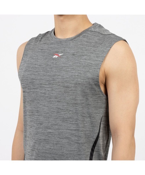 Reebok(リーボック)の「トレイン エナジー スリーブレス テックTシャツ / ID TRAIN ENERGY SLVLS TECH TEE(Tシャツ/カットソー・メンズ・ブラック/グレー・LARGE/SMALL/XX-LARGE/MEDIUM/X-LARGE)」の8枚目の写真