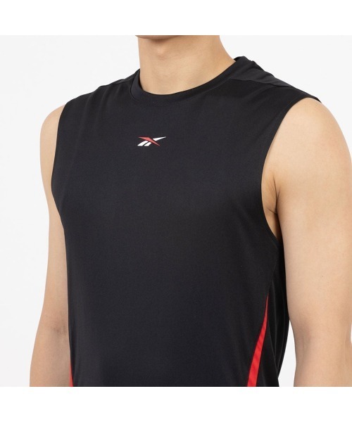 Reebok(リーボック)の「トレイン エナジー スリーブレス テックTシャツ / ID TRAIN ENERGY SLVLS TECH TEE(Tシャツ/カットソー・メンズ・ブラック/グレー・LARGE/SMALL/XX-LARGE/MEDIUM/X-LARGE)」の5枚目の写真