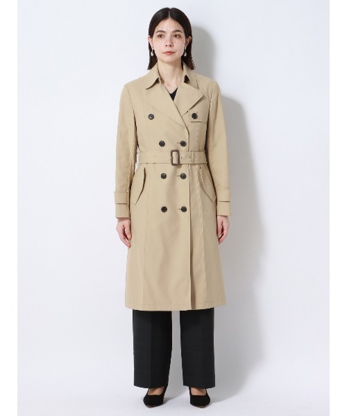 SUIT SQUARE(スーツスクエア)の「ロングトレンチコート 撥水 無地 キルティングライナー付き(トレンチコート・レディース・ベージュ系/ネイビー系・42(13号)/40(11号)/38(9号)/36(7号)/34(5号))」の8枚目の写真