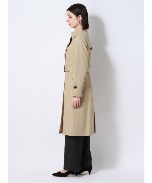 SUIT SQUARE(スーツスクエア)の「ロングトレンチコート 撥水 無地 キルティングライナー付き(トレンチコート・レディース・ベージュ系/ネイビー系・42(13号)/40(11号)/38(9号)/36(7号)/34(5号))」の7枚目の写真