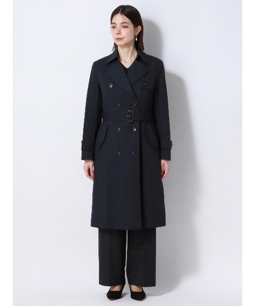 SUIT SQUARE(スーツスクエア)の「ロングトレンチコート 撥水 無地 キルティングライナー付き(トレンチコート・レディース・ベージュ系/ネイビー系・42(13号)/40(11号)/38(9号)/36(7号)/34(5号))」の19枚目の写真