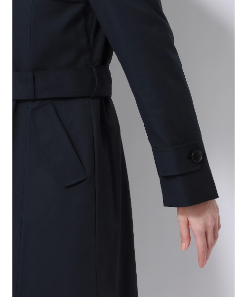 SUIT SQUARE(スーツスクエア)の「ロングトレンチコート 撥水 無地 キルティングライナー付き(トレンチコート・レディース・ベージュ系/ネイビー系・42(13号)/40(11号)/38(9号)/36(7号)/34(5号))」の14枚目の写真