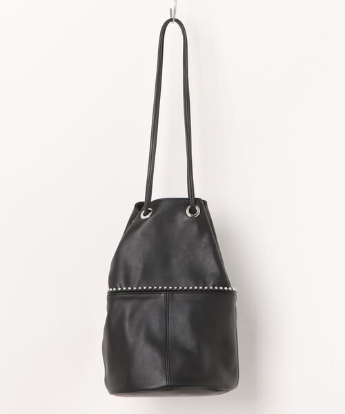 marco masi(マルコマージ)の「【MARCO MASI/マルコ・マージ】巾着 ショルダーバッグ バケツバッグ 本革(ショルダーバッグ・レディース・ブラック/シルバー/チャコールグレー・FREE)」の4枚目の写真