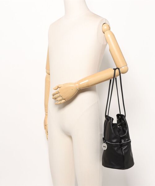 marco masi(マルコマージ)の「【MARCO MASI/マルコ・マージ】巾着 ショルダーバッグ バケツバッグ 本革(ショルダーバッグ・レディース・ブラック/シルバー/チャコールグレー・FREE)」の8枚目の写真