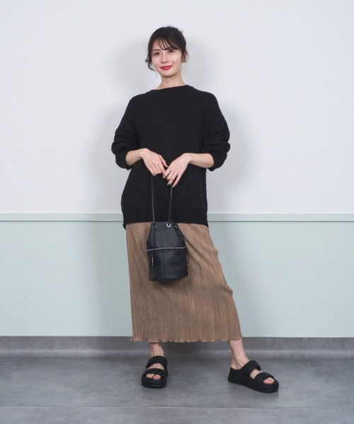 marco masi(マルコマージ)の「【MARCO MASI/マルコ・マージ】巾着 ショルダーバッグ バケツバッグ 本革(ショルダーバッグ・レディース・ブラック/シルバー/チャコールグレー・FREE)」の16枚目の写真