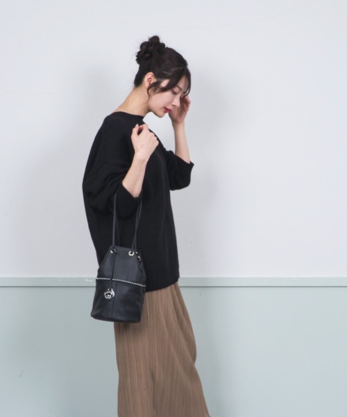 marco masi(マルコマージ)の「【MARCO MASI/マルコ・マージ】巾着 ショルダーバッグ バケツバッグ 本革(ショルダーバッグ・レディース・ブラック/シルバー/チャコールグレー・FREE)」の11枚目の写真